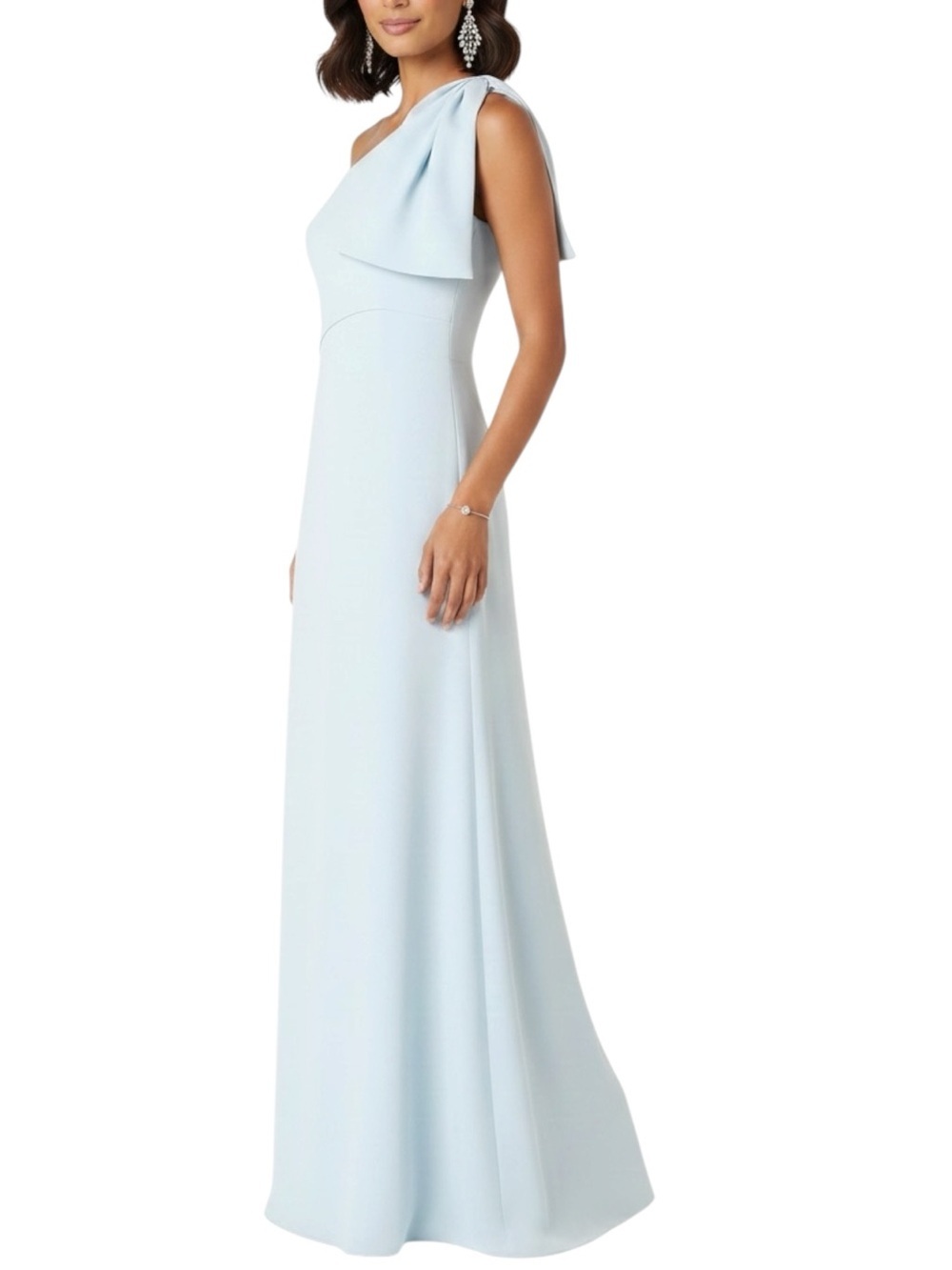 NWT SACHIN + BABI Ice Blue One Shoulder Blow Dress Gown Size 8